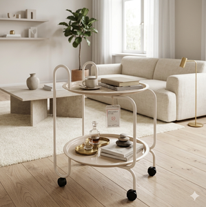 Carrito Multifuncional Lumetal Vietnam Minimalista para Interiores, Doble, Móvil, No Plegable, para Almacenamiento en Sala de Estar - Product Image 3