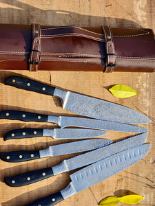 Premium Damascus Stainless Steel 6-Piece Chef <b>Knife</b> <b>Set</b> Micarta Handle Ambidextrous Handmade Professional Restaurant <b>Knives</b> - Product Image 5