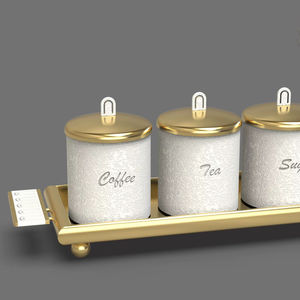 Juego de Vajilla de Lujo Ecológico Personalizado, Bandeja de Metal Dorado para Servir Café, Té y Azúcar, Regalo Hecho a Mano - Product Image 1