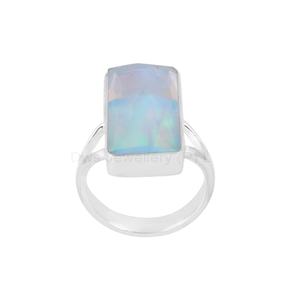 แหวนซ้อนพลอยสีเงินออโรร่าธรรมชาติสำหรับผู้หญิงเหมาะเป็นของขวัญ - Product Image 1