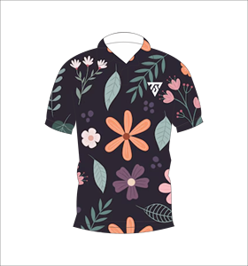เสื้อโปโลพิมพ์ลายดอกไม้สีเข้มสำหรับผู้ชายฤดูร้อนแขนสั้นลำลองคอปกติดกระดุมเสื้อยืดน้ำหนักเบาระบายอากาศได้ - Product Image 4