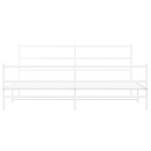 Cadre de lit complet en acier blanc moderne, lit en métal rectangulaire moderne - Product Image 5