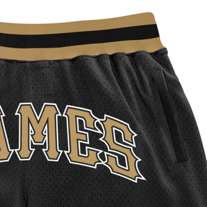 Pantalones Cortos de Baloncesto Sublimados en Negro y Dorado para Hombre, Ropa Deportiva de Poliéster, Pantalones Cortos Deportivos para Entrenamiento y Juego en Equipo - Product Image 3