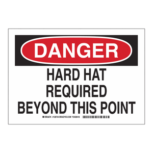 Panneau de signalisation de sécurité « Danger : Casque de sécurité requis » 7x10 pouces, utilisation en intérieur/extérieur sur chantier - Product Image 2