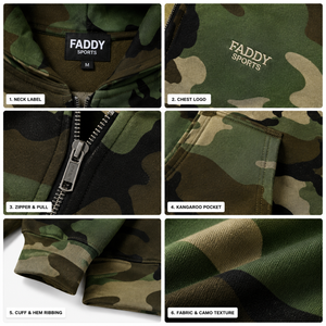Sudadera con capucha de camuflaje al por mayor para hombre, estilo urbano, oversize, de forro polar grueso, chaqueta de camuflaje con logo personalizado, sudadera con cremallera completa - Product Image 3