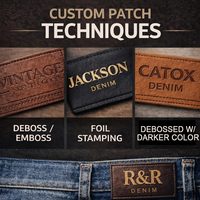 Parches de Cuero con Logotipo Personalizado al por Mayor para Jeans de Mezclilla, Etiquetas de Marca OEM con Nombre y Marca Personalizados