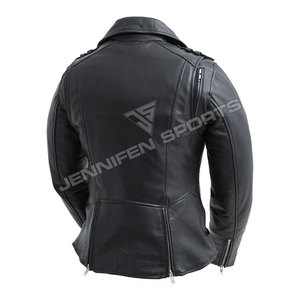 Chaqueta de Motocicleta Clásica de Cuero Vacuno para Mujer, Cuero de Alta Calidad con Técnicas de Bordado Floral, Talla Grande - Product Image 2