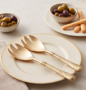 Elegante Juego de Cubiertos Dorados con Acabado Mate, Ideal para Bodas, Apto para Lavavajillas - Product Image 3