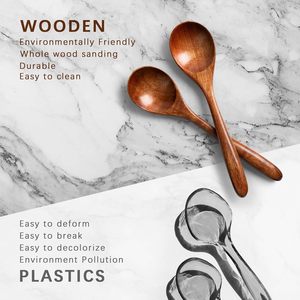 Ensemble de 2 cuillères à miel en bois Adiba pour la décoration de la maison |   Bâton à miel en bois naturel au design moderne |   Cuillère compatible lave-vaisselle - Product Image 4