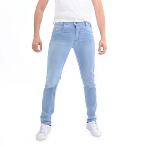 Jean cargo en denim pour homme, coupe droite, délavage classique, boutons, respirant, vêtements de travail, automne, printemps, hiver, prix abordable, personnalisable - Product Image 1