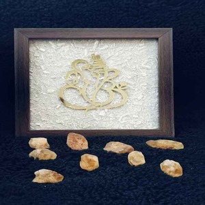 Cadre en pyrite fait main du Dieu Ganesha – Artisanat indien, décoration intérieure, cadeau spirituel, vente en gros - Product Image 1