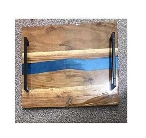 Bandeja de Madera y Resina para Mesa, Precio al por Mayor, Bandeja para Servir Alimentos, Vajilla, Venta Directa de Fábrica, Bandeja de Madera y Resina - Product Image 2