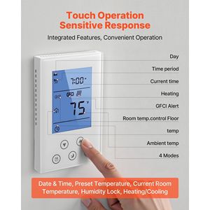 Termostato Programable de 7 Días con Sensor GFCI Integrado para Calefacción por Suelo Radiante, Bomba de Calor y Sistema HVAC - Product Image 6