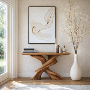 Luxali Eco-Friendly Durable Handmade Natural Solid Saman Wood Farmhouse <b>Narrow</b> <b>Console</b> <b>Table</b> Home Decor Made in Vietnam - Product Image 1