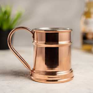 Mug en cuivre Orrizen 400 ml, réutilisable, passe au lave-vaisselle, style classique vintage, pour bière, café, thé, eau, idéal pour les fêtes et l'extérieur - Product Image 5