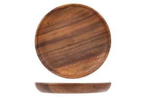 Assiettes de mariage rondes en bois modernes avec gravure, design écologique et jetable - Product Image 3