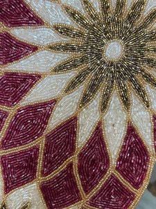 Embroidered Floral Table <b>Runner</b> Bohemian Style Gold Red White Home Decor <b>Washable</b> - Product Image 5