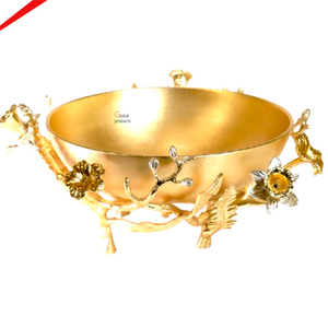 Ensemble de bols de service en feuilles de palmier dorées, faits à la main, en métal poli, décoratifs et élégants, pour cadeaux de mariage, bols à chips et à sauce - Product Image 3