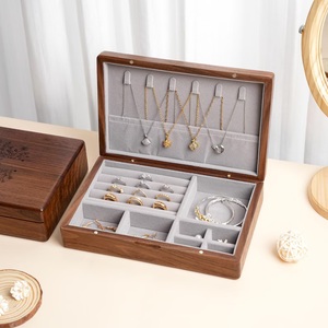 Custom Walnut Jewelry <b>Box</b> Personalized Engraved Gift <b>for</b> <b>Her</b> <b>Birthday</b> Keepsake AHTE MANUEXPO UR-065 9-Slot - Product Image 2