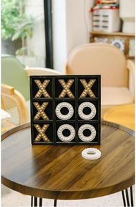 Tablero de Juego de Tres en Raya de Madera de Lujo, Hecho a Mano, Decorativo, Rompecabezas XO para Mesa de Centro, Hogar u Oficina - Product Image 5