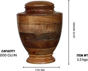 Urna Funeraria de Madera Majestuosa para Cenizas, con Cierre Decorativo Refinado y Acabado de Textura de Madera Natural Rica - Product Image 4