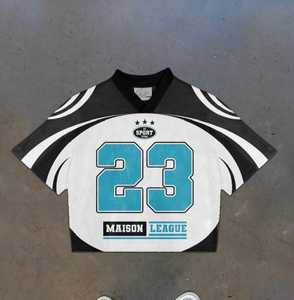 Custom Streetwear Trendy Printed Breathable Football Shirt Design Logo Mesh Cropped Boxy Fit 100% Polyester Jerseys - Product Image 4