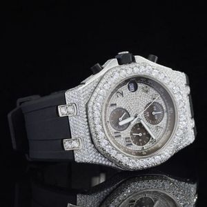 Reloj de Moissanite de lujo personalizado | VVS Iced Out Skeleton | Pasa el probador de diamantes al por mayor - Product Image 1