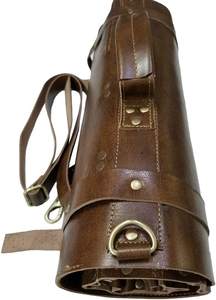 Grande pochette à couteaux en cuir véritable vintage noir soyeux avec fentes, sac à couteaux de chef en cuir LKR-0306 - Product Image 6