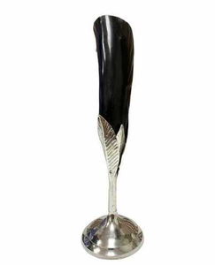 Handmade Viking <b>Drinking</b> Horn Goblet with Decorative Metal Stand Medieval Norse Beverage Cup for Gifts - Product Image 2