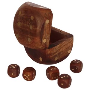 Juego de Dados de Madera, Caja de Almacenamiento de Dados de Madera Hecha a Mano, Regalo para Niños y Adultos Amantes de los Dados, Decoración Coleccionable - Product Image 1