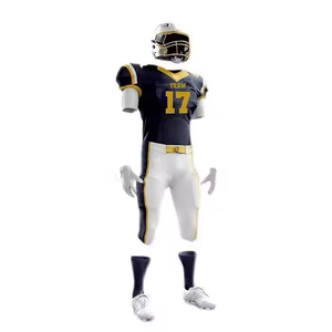 Custom Sublimated American Football Jersey <b>Men's</b> Short Sleeve V-Neck Moisture Wicking 100% Polyester Team Number Printed - Product Image 5