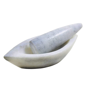 Natural <b>Marble</b> <b>Mortar</b> <b>Pestle</b> Manual Power Kitchen Grinding Tool - Product Image 5