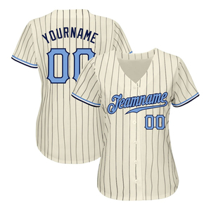 Premium Custom Navy Solid <b>Light</b> Blue-navy 100% Polyester Breathable Quick Dry V-neck Half Sleeve Unisex Baseball - Product Image 2