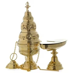Brass Incense <b>Burner</b> Handmade with Chain and Lid Sandalwood Aromatic Carton Packaging Religious & All-Season Use - Product Image 4