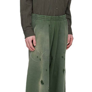 Pantalones de chándal acampanados de algodón polar para hombre, estilo vintage, desgastados y desteñidos, de lujo, estilo urbano, 2026 - Product Image 6