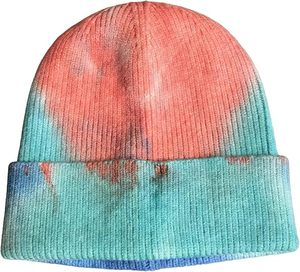 Bonnet d'hiver unisexe en coton long et pelucheux, style tie-dye, camouflage, avec nœuds, tricoté, chaud, pour la plage, avec lettres et embout de bout. - Product Image 5