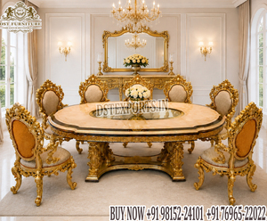 Exquisite Hand-Carved 8-Seater <b>Dining</b> <b>Table</b> Set Victorian Palace <b>Dining</b> <b>Table</b> Set for Luxury Bespoke Palace <b>Dining</b> <b>Table</b> Set - Product Image 2