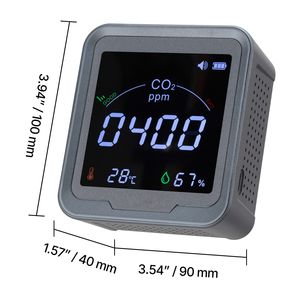 เครื่องตรวจวัดคาร์บอนไดออกไซด์ข้างเตียงพร้อมเซ็นเซอร์ NDIR ตัวควบคุม CO2 และจอแสดงผลอุณหภูมิความชื้น เครื่องตรวจจับคุณภาพอากาศ - Product Image 5