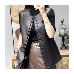 Gilet de moto tendance en cuir véritable coupe-vent grande taille pour homme – Sécurité professionnelle pour la conduite - Product Image 1