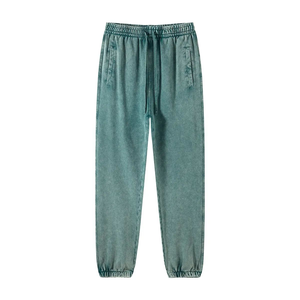 Custom Breathable Jogging Heavyweight Canvas Flared Sweatpants logo Cotton Vintage Wash Sports Women's Jogger <b>Pants</b> - Product Image 2