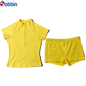 Conjunto de 2 piezas de shorts de verano para mujer, color liso, con logo personalizado, transpirable, de algodón, camiseta con cremallera 1/4, top corto de manga corta, ajuste ceñido. - Product Image 2