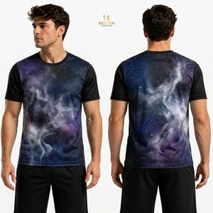 เสื้อยืดพิมพ์ลายกราฟิกกาแล็กซี่อวกาศ โพลีเอสเตอร์ สตรีทแวร์ เสื้อยืดกีฬา - Product Image 1