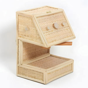 Nouveau design machine à café en bois durable rotin naturel enfant jouets café faisant des machines semblant et jouer loisirs activité jouet - Product Image 1