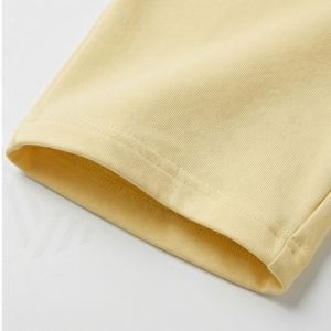 Nouvel ensemble 2 pièces pour femme, t-shirt ample à manches courtes et short au-dessus du genou, décontracté, printemps-été, jaune, en coton - Product Image 6