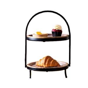 Support à gâteau rond à un étage en bois d'acacia, support décoratif pour cupcakes, support de présentation pour collations et pâtisseries - Product Image 3
