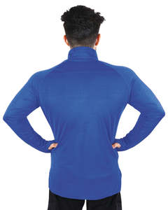 Haut d'entraînement personnalisé à demi-zip et manches longues, séchage rapide, tissu extensible, pour la gym, la course et le fitness - Product Image 2