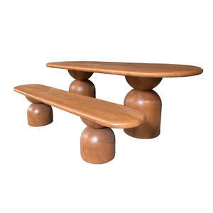 Banc en béton minimaliste, design moderne, mobilier de salon, construction durable en GFRC, imperméable, écologique, salle à manger de villa - Product Image 4