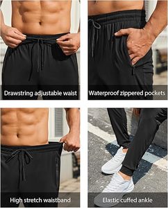 Mens Sweatpants with Zipper Pockets Lightweight Athletic Joggers for Workout Running Gym Track Casual Wear - Product Image 6