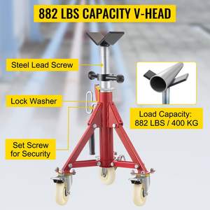 Altezza regolabile 20-37 pollici Pipe martinetto pieghevole portatile supporto per martinetto 882 LB acciaio supporto per tubi - Product Image 3