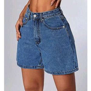 Shorts de Mezclilla Rectos Lavados Personalizados de Cintura Media 100% Algodón al por Mayor para Hombre y Mujer, Estilo Vintage, Ecológicos, Sexys y Casuales de Verano - Product Image 1
